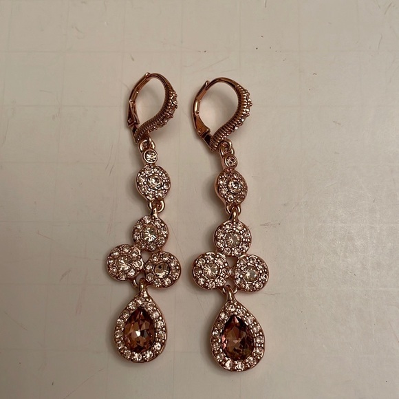 Givenchy Rose Gold-Tone Crystal Element Linear Drop Earrings; orig. $48 - Picture 2 of 5